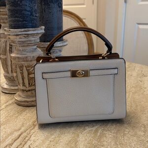 Coach Mini Lane Carryall Top Handle Crossbody in Color Block Leather